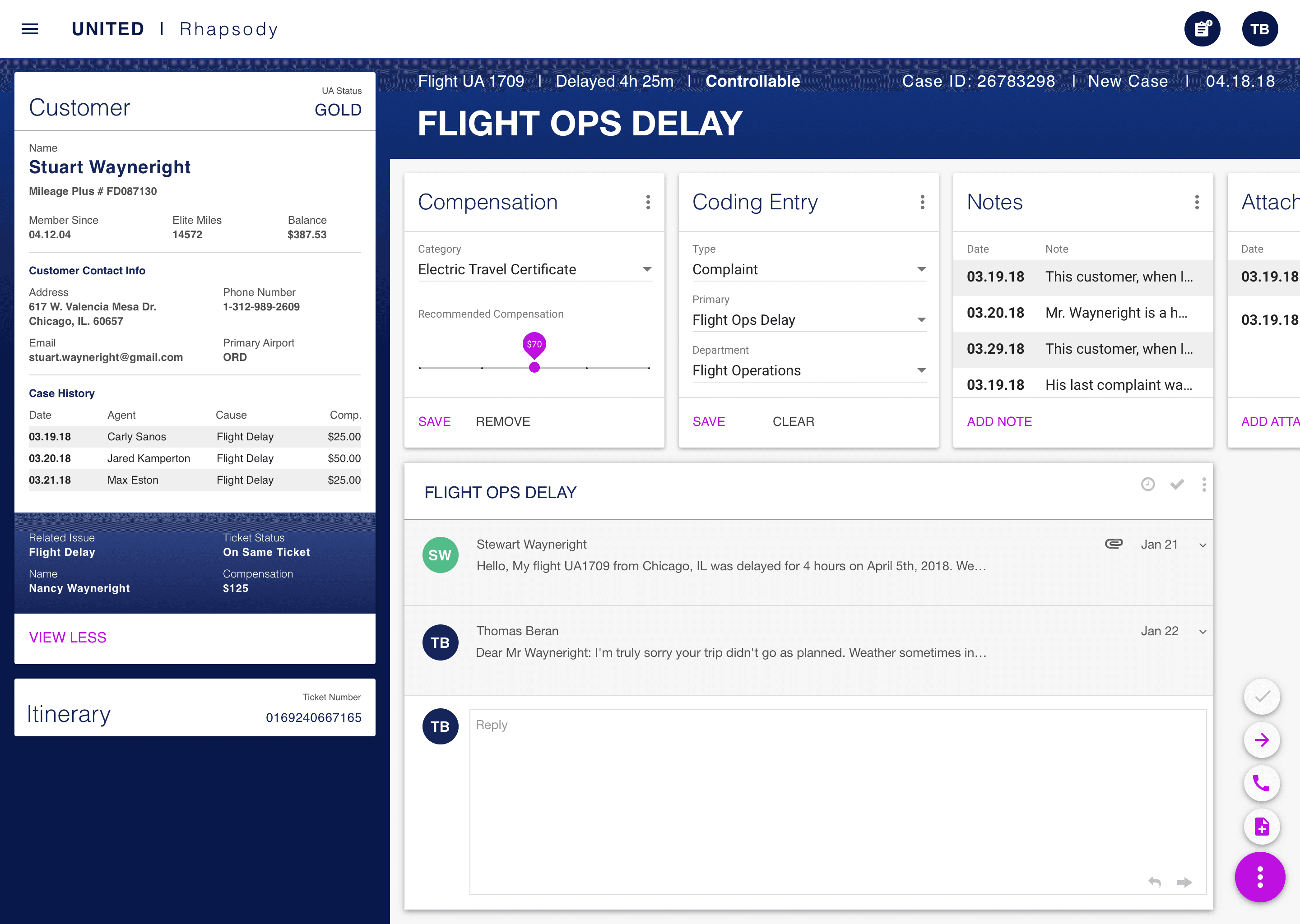 Agent persona showing research findings and user characteristics from contextual inquiry